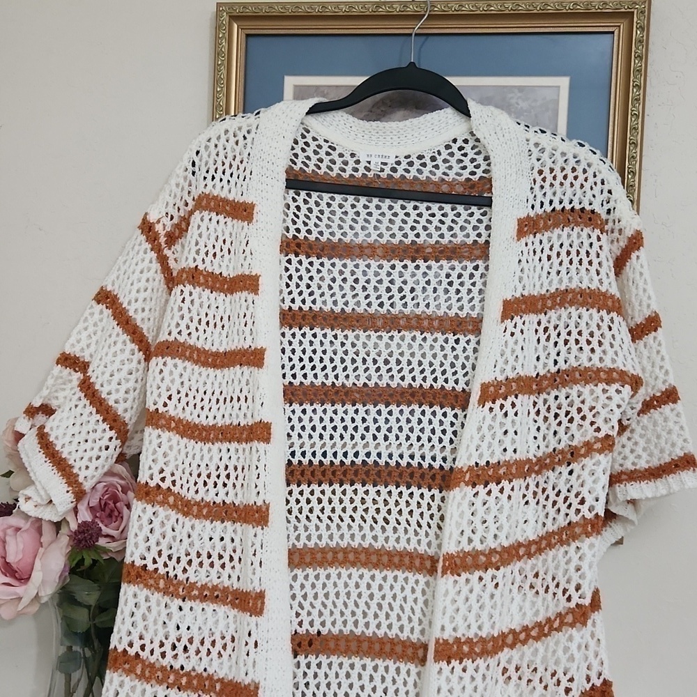 Crotchet Long line Cover Up Duster Photo's Medium Beach Cruise Vacation - Picture 10 of 11